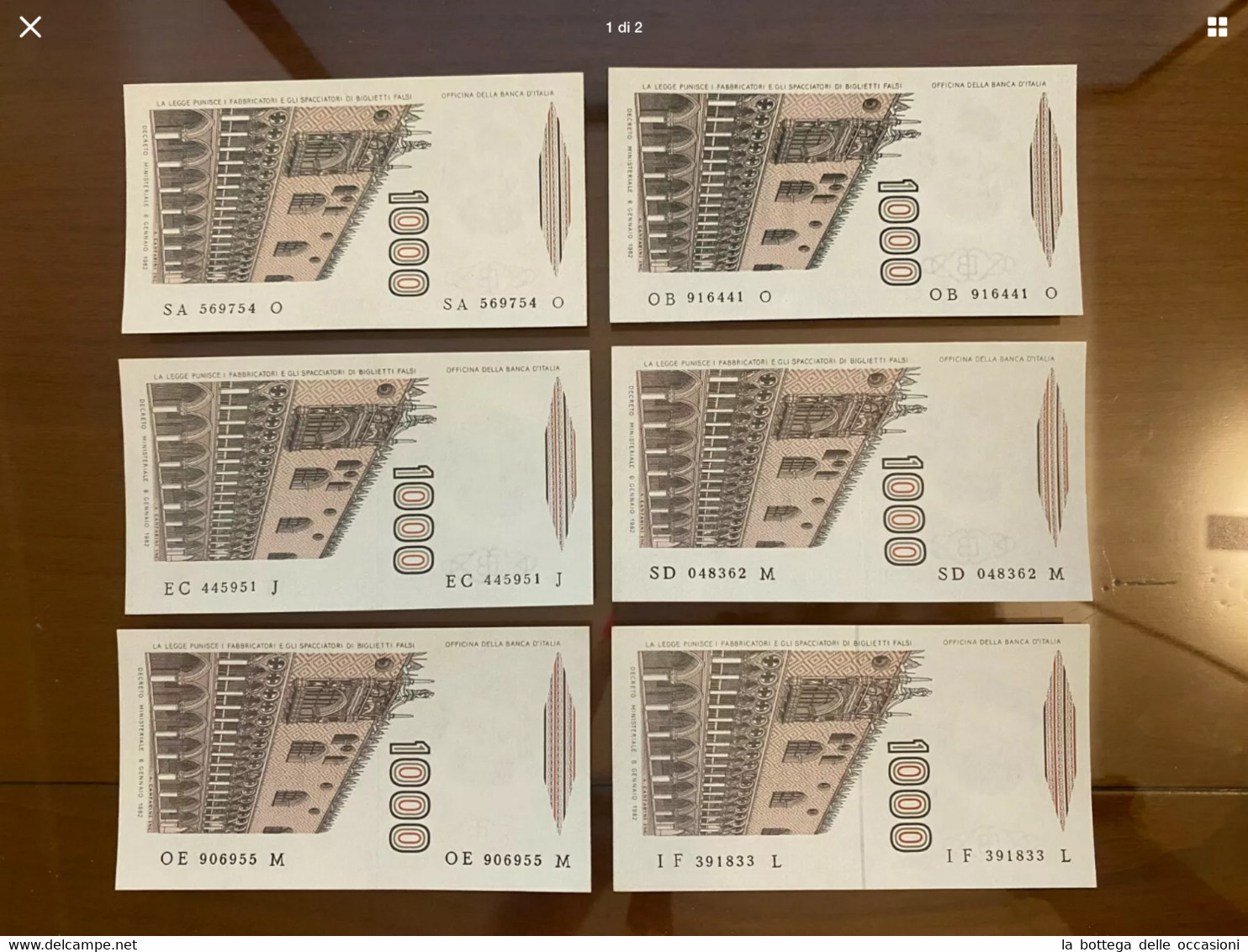 Italia Repubblica   6 Biglietti Serie Completa MARCO POLO FDS La Numerazione Potrebbe Essere Diversa Ma  Sempre FDS - 1000 Liras