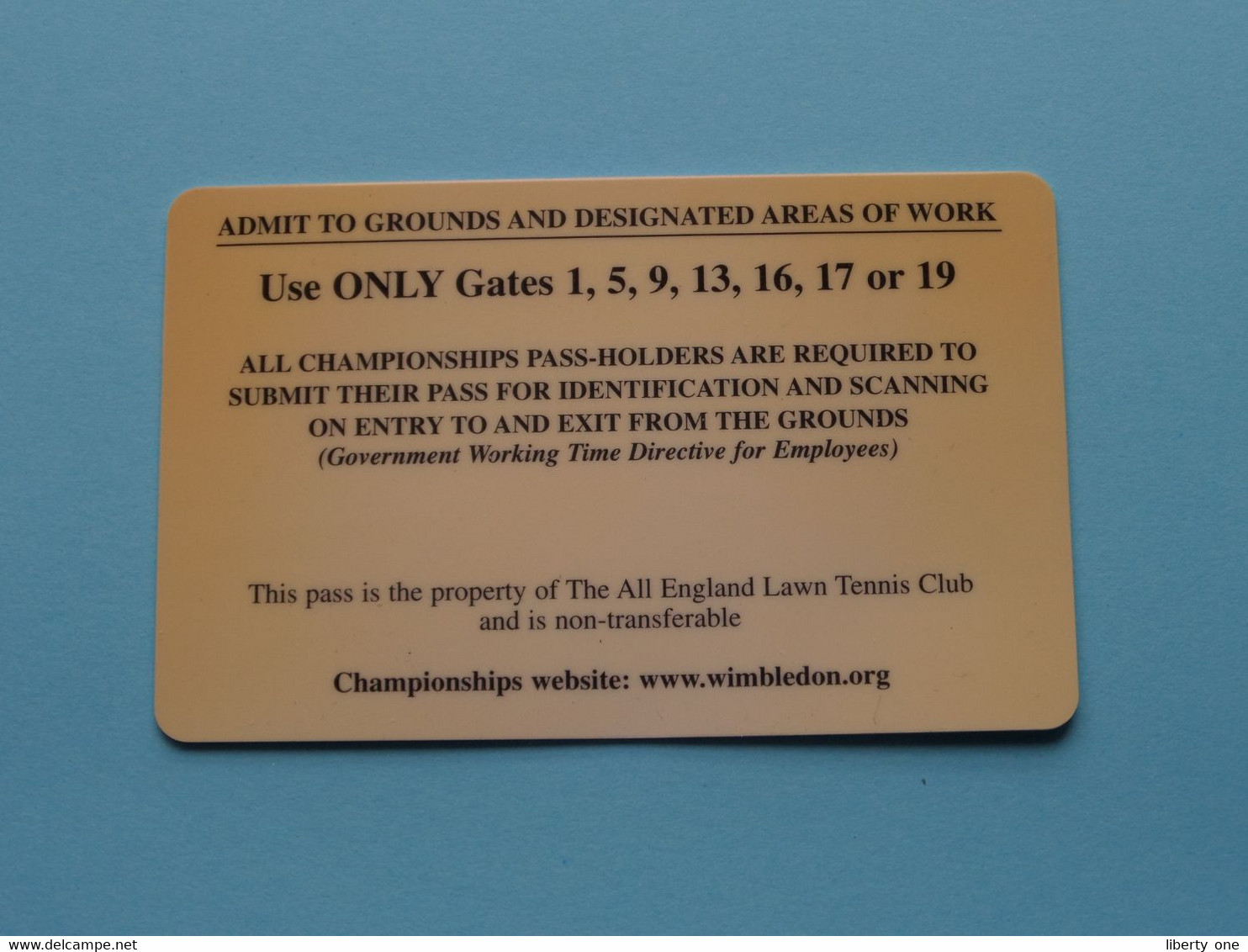 The LAWN Tennis Championships 2000 - Player OLIVIER ROCHUS Belgium / Competitor CARD ( See Scan ) NO Lanyard ! - Sonstige & Ohne Zuordnung