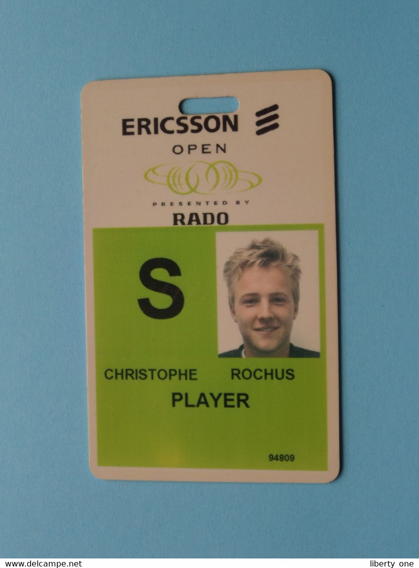 ERICSSON Open / RADO - Player CHRISTOPHE ROCHUS Belgium / Competitor CARD ( See Scan ) NO Lanyard ! - Altri & Non Classificati