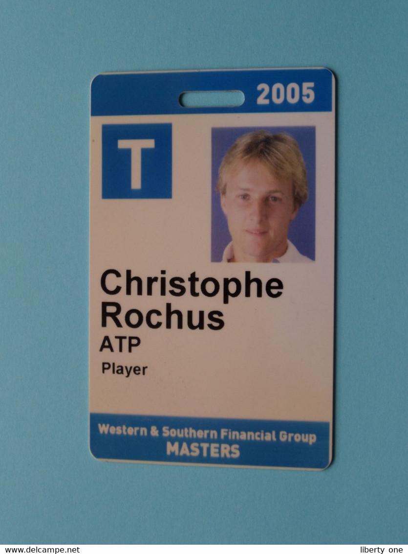 Western & Southern Financial Group 2005 - Player CHRISTOPHE ROCHUS Belgium / Competitor CARD ( See Scan ) NO Lanyard ! - Autres & Non Classés