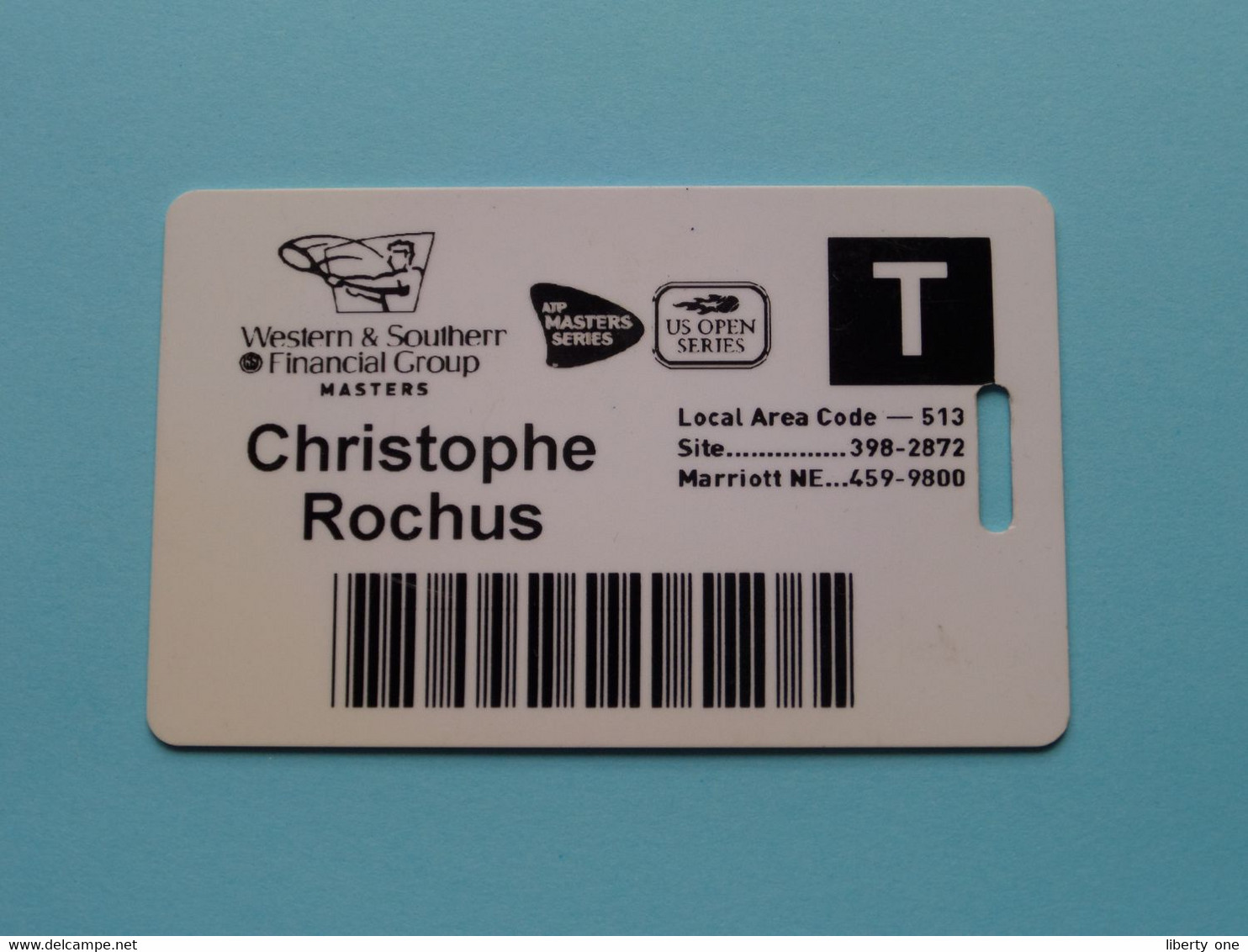 Western & Southern Financial Group 2005 - Player CHRISTOPHE ROCHUS Belgium / Competitor CARD ( See Scan ) NO Lanyard ! - Altri & Non Classificati