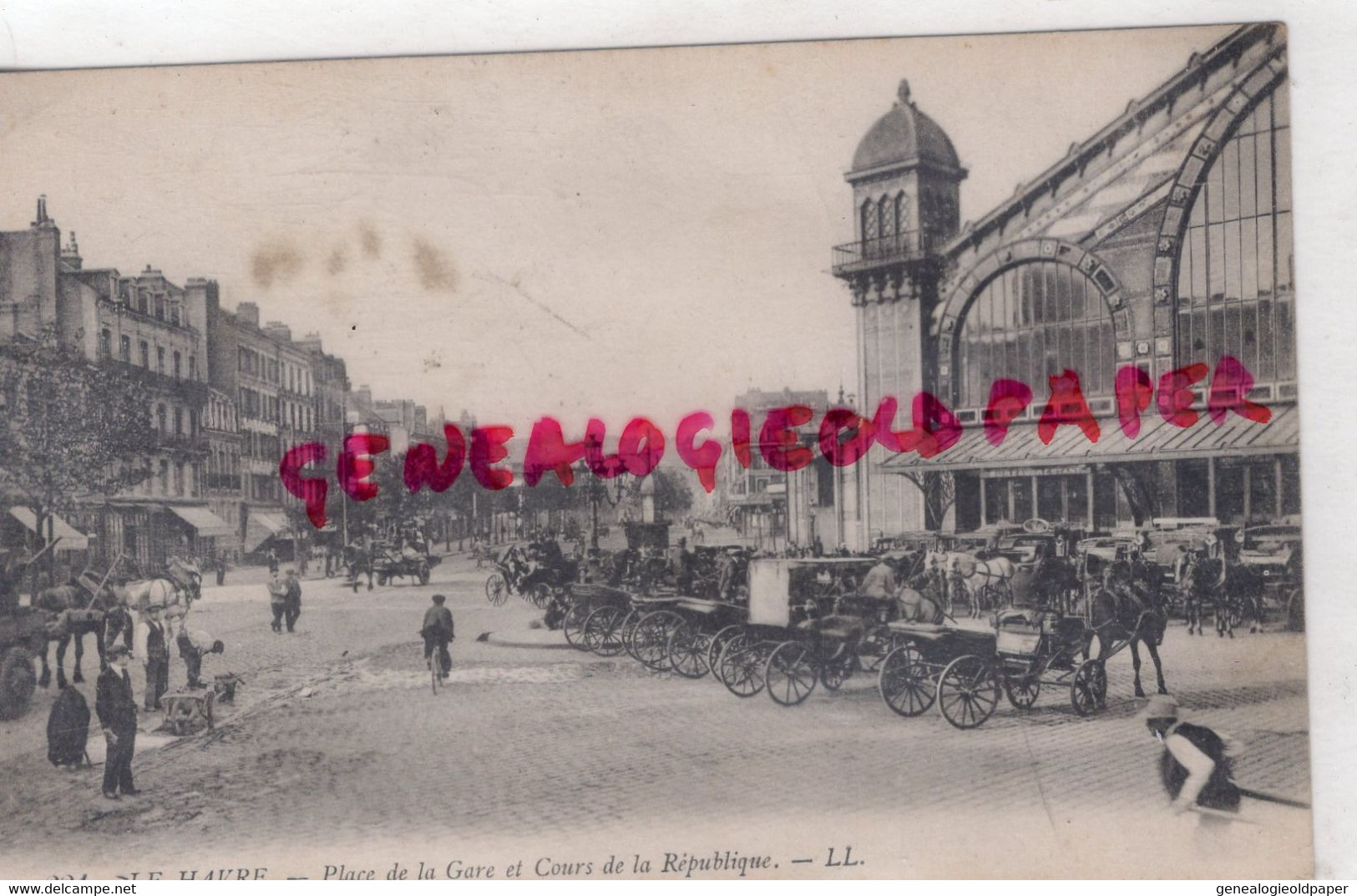 76- LE HAVRE - PLACE DE LA GARE ET COURS DE LA REPUBLIQUE - Stazioni