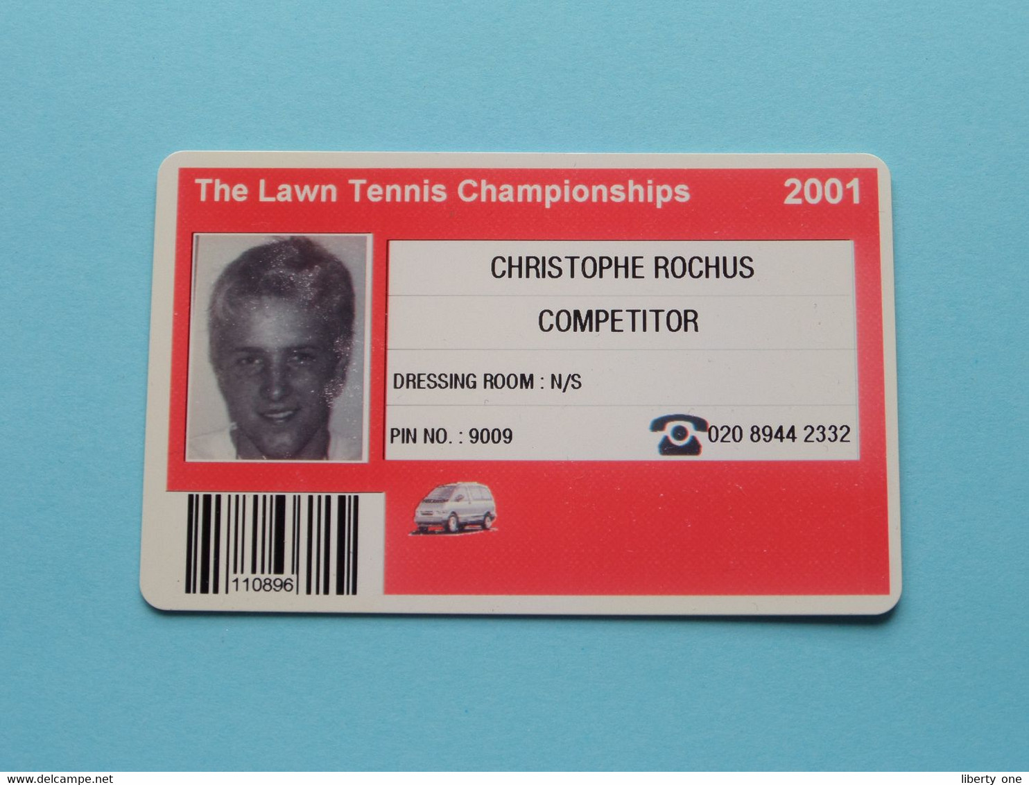 The LAWN Tennis Championships 2001 - Player CHRISTOPHE ROCHUS Belgium / Competitor CARD ( See Scan ) NO Lanyard ! - Altri & Non Classificati