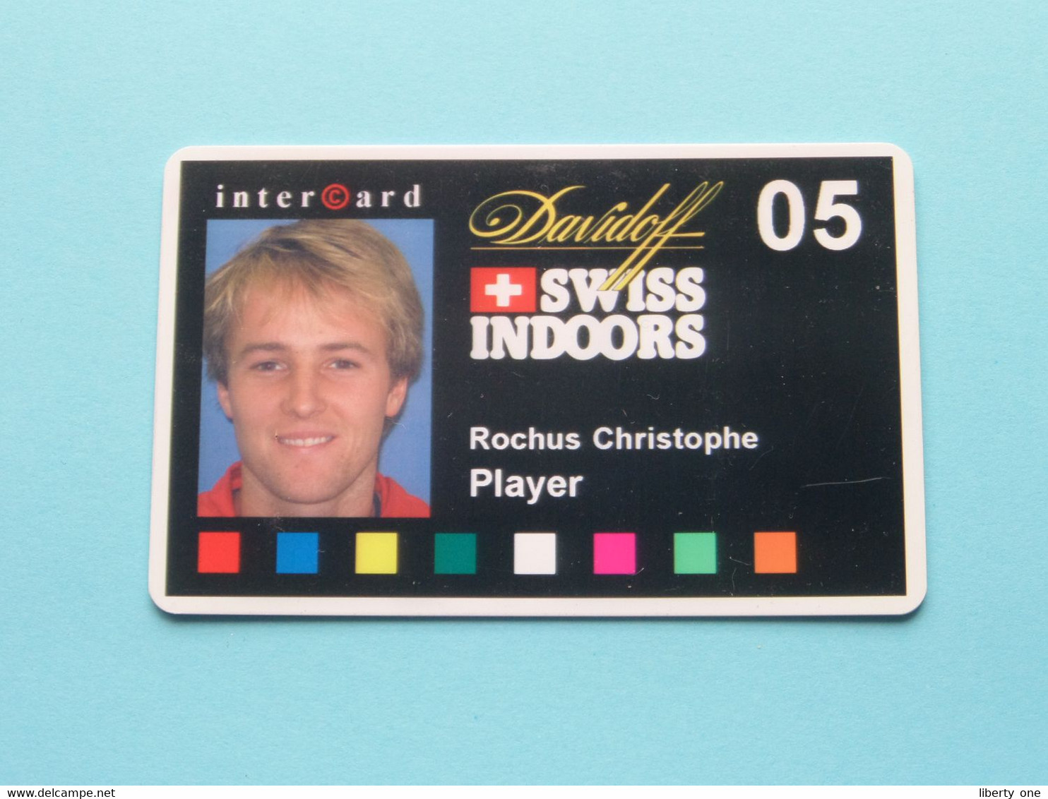 DAVIDOFF + SWISS Indoors 05 - Player CHRISTOPHE ROCHUS Belgium / Competitor CARD ( See Scan ) NO Lanyard ! - Otros & Sin Clasificación