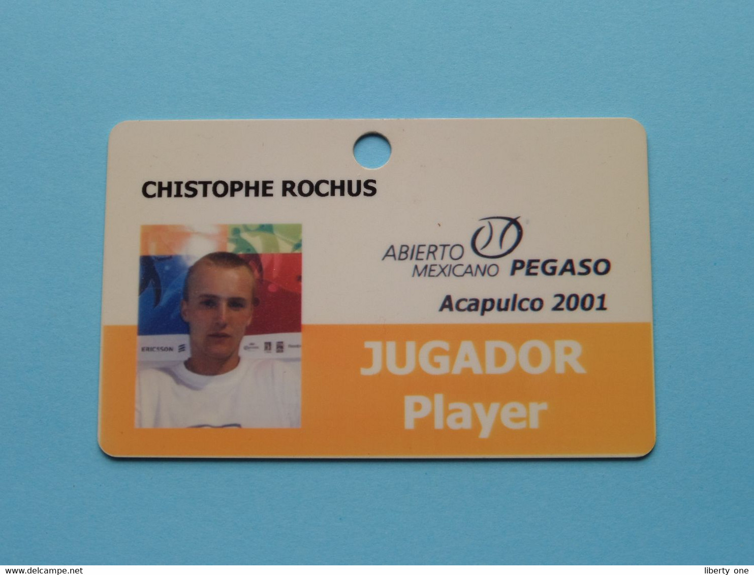 ACAPULCO 2001 - Player CHRISTOPHE ROCHUS Belgium / Competitor CARD ( See Scan ) NO Lanyard - Other & Unclassified