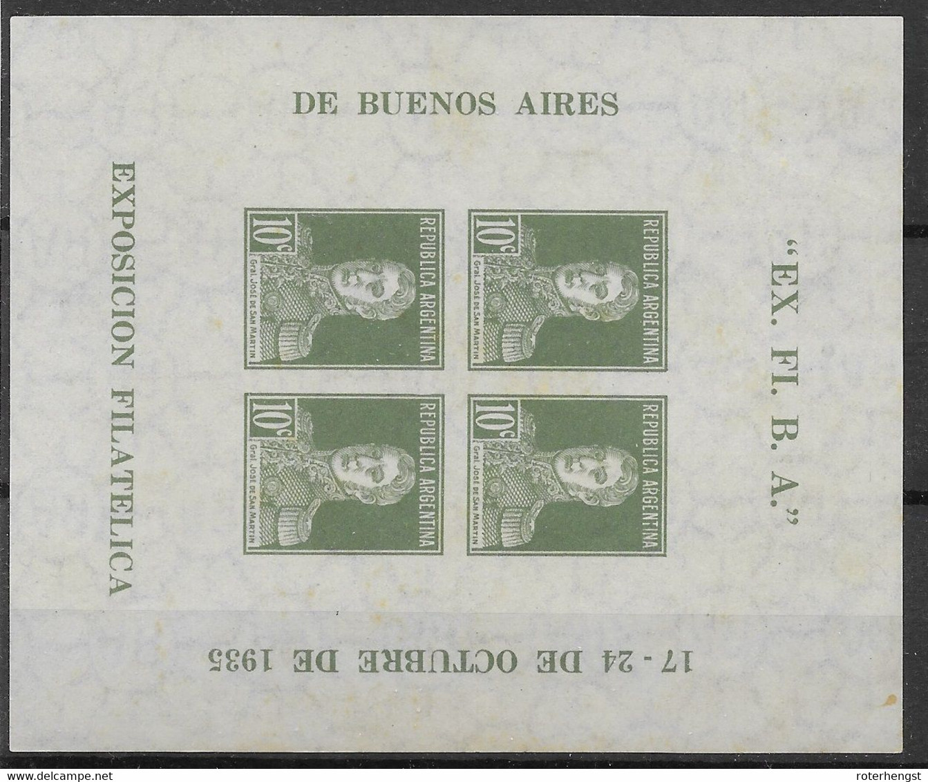 Argentina Mlh* On Border 1935 100 Euros - Blocks & Sheetlets