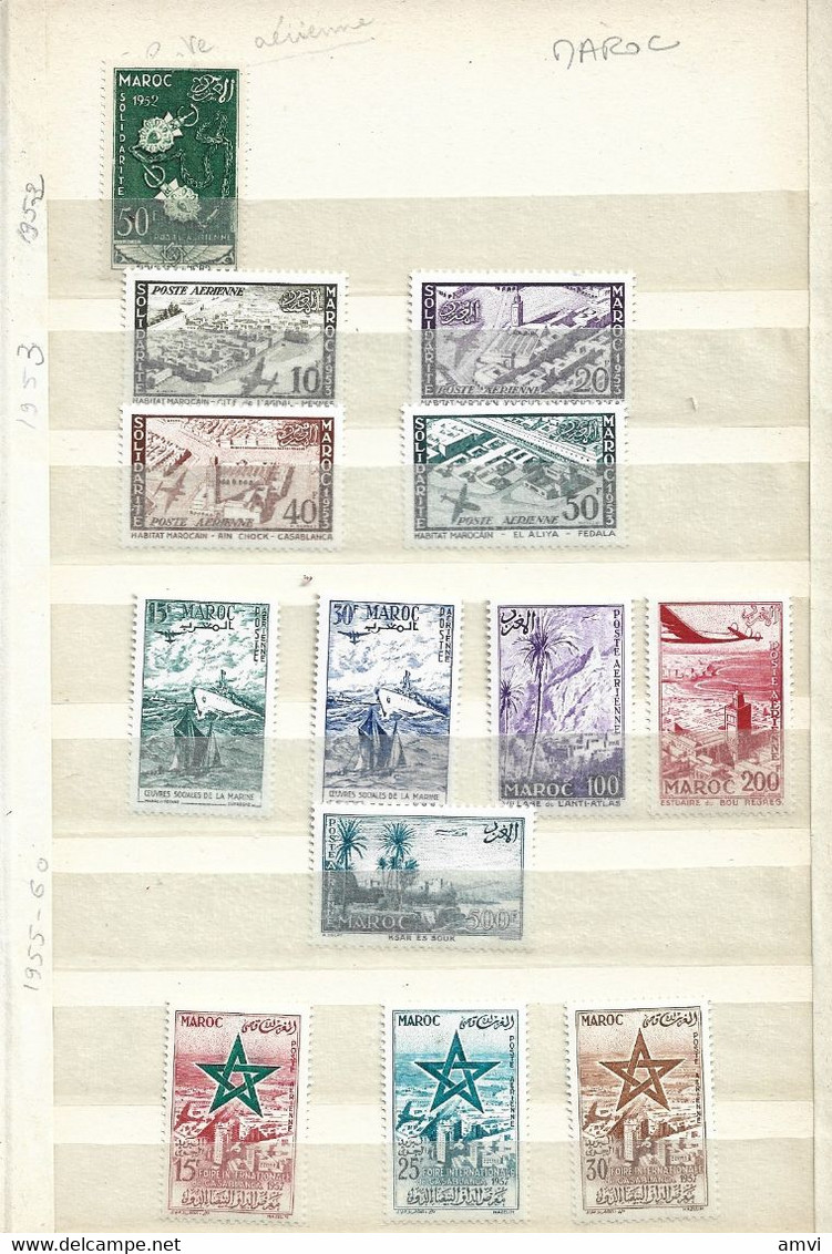 22- 5 - 1103 Maroc Timbres Neufs ** Poste Aérienne Du 93 Au 105 - Ungebraucht