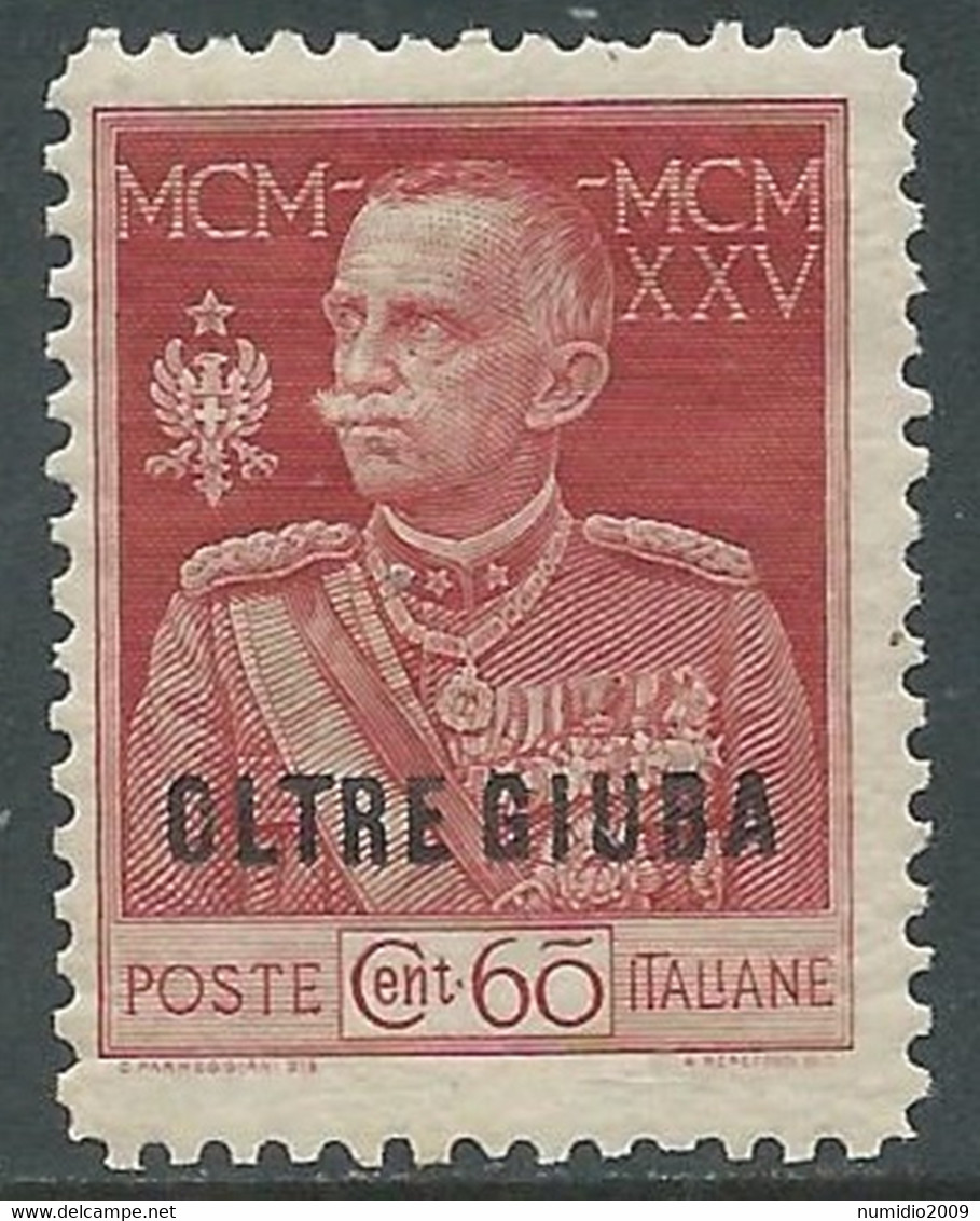 1925-26 OLTRE GIUBA GIUBILEO 60 CENT D. 11 MNH ** - RF15-6 - Oltre Giuba