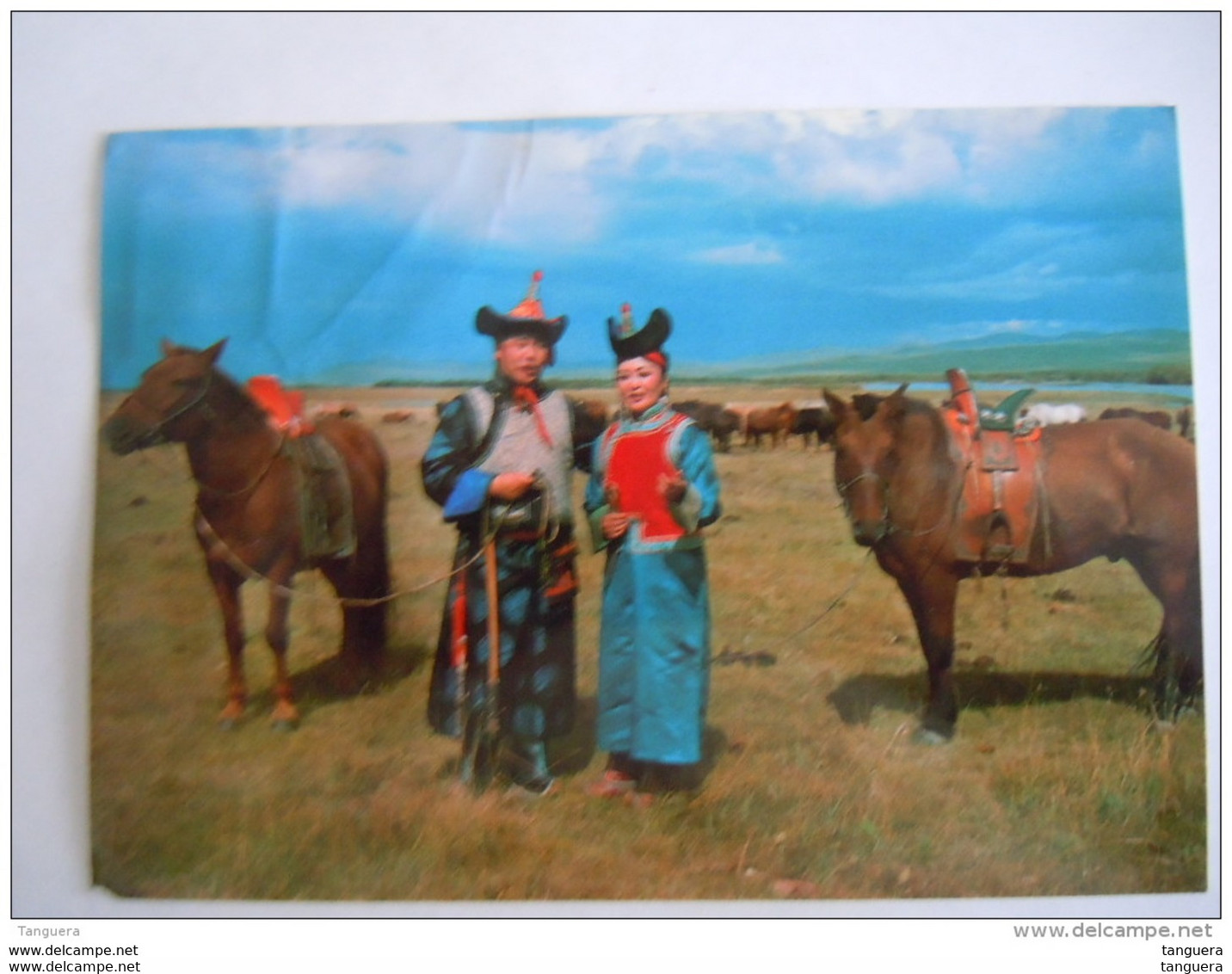 Mongolie Yunden, Nansalmaa Chanteur D'opera Le Deser Chevaux Opera Zangers Paarden Steppe Gelopen Circulée 1995 Abimée - Mongolia