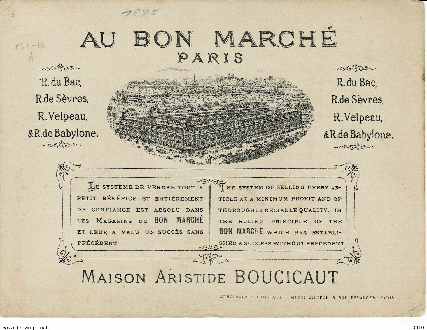 AU BON MARCHE-MINOT -MI45 SCENES VILLAGEOISES-FILLE QUI TRICOTE?TROIS OIES-N°2-141/189 - Au Bon Marché