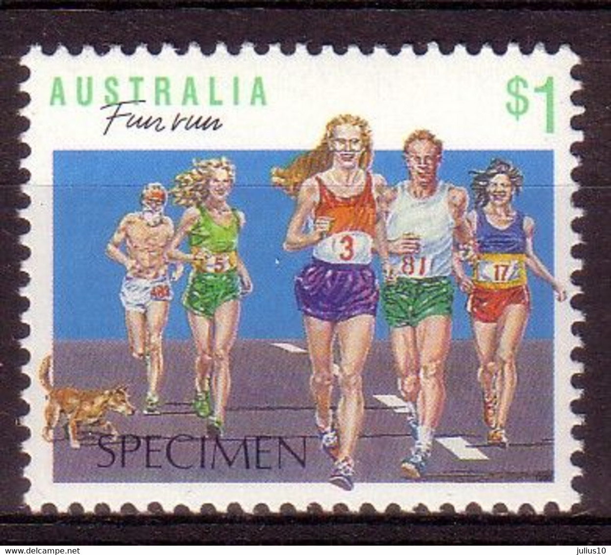 AUSTRALIA 1990 Sport Run „SPECIMEN“ High Value MNH Mi 1186 #10002 - Variedades Y Curiosidades