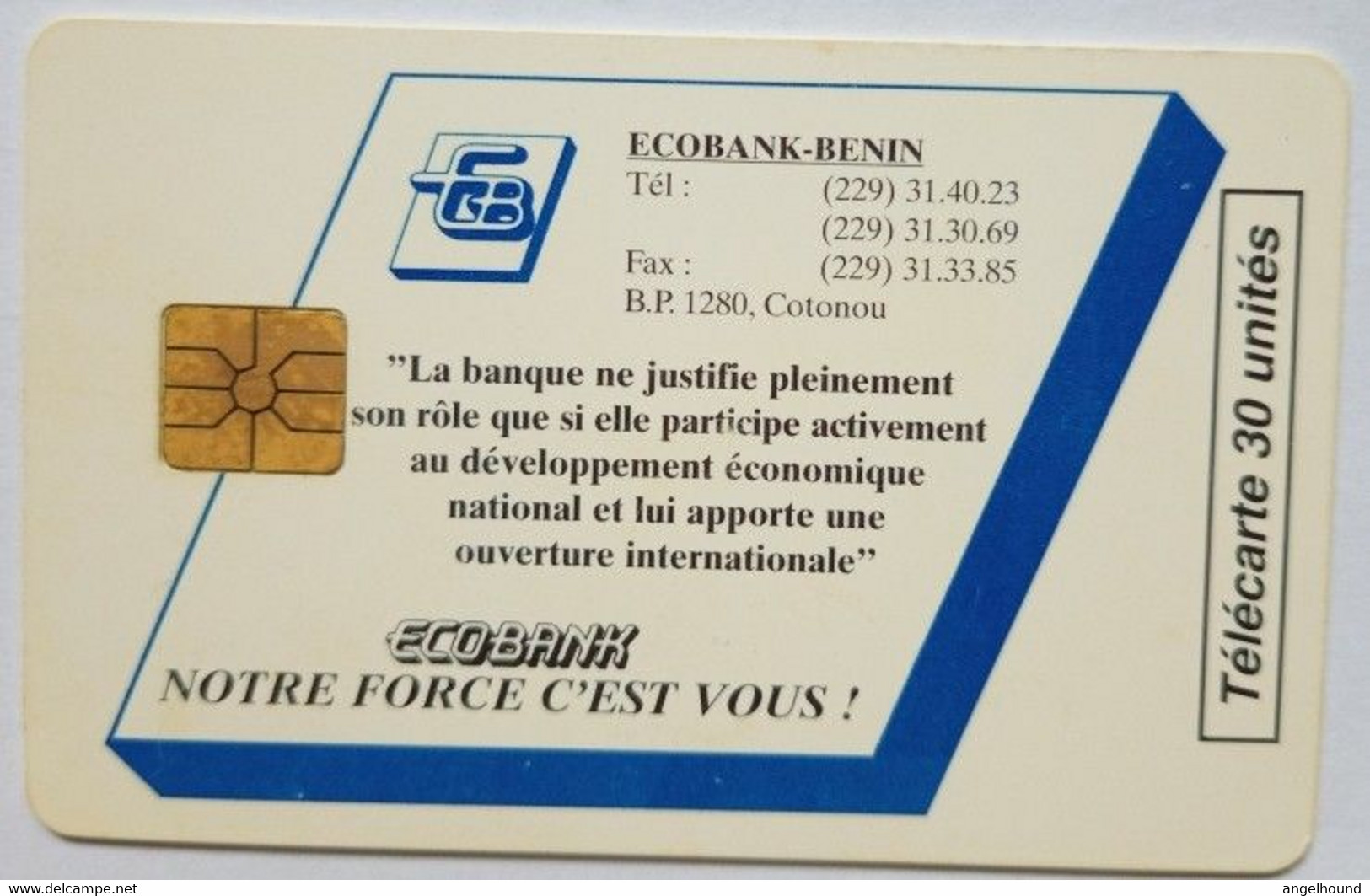 Benin 30 Units Chip Card " Ecobank " - Bénin