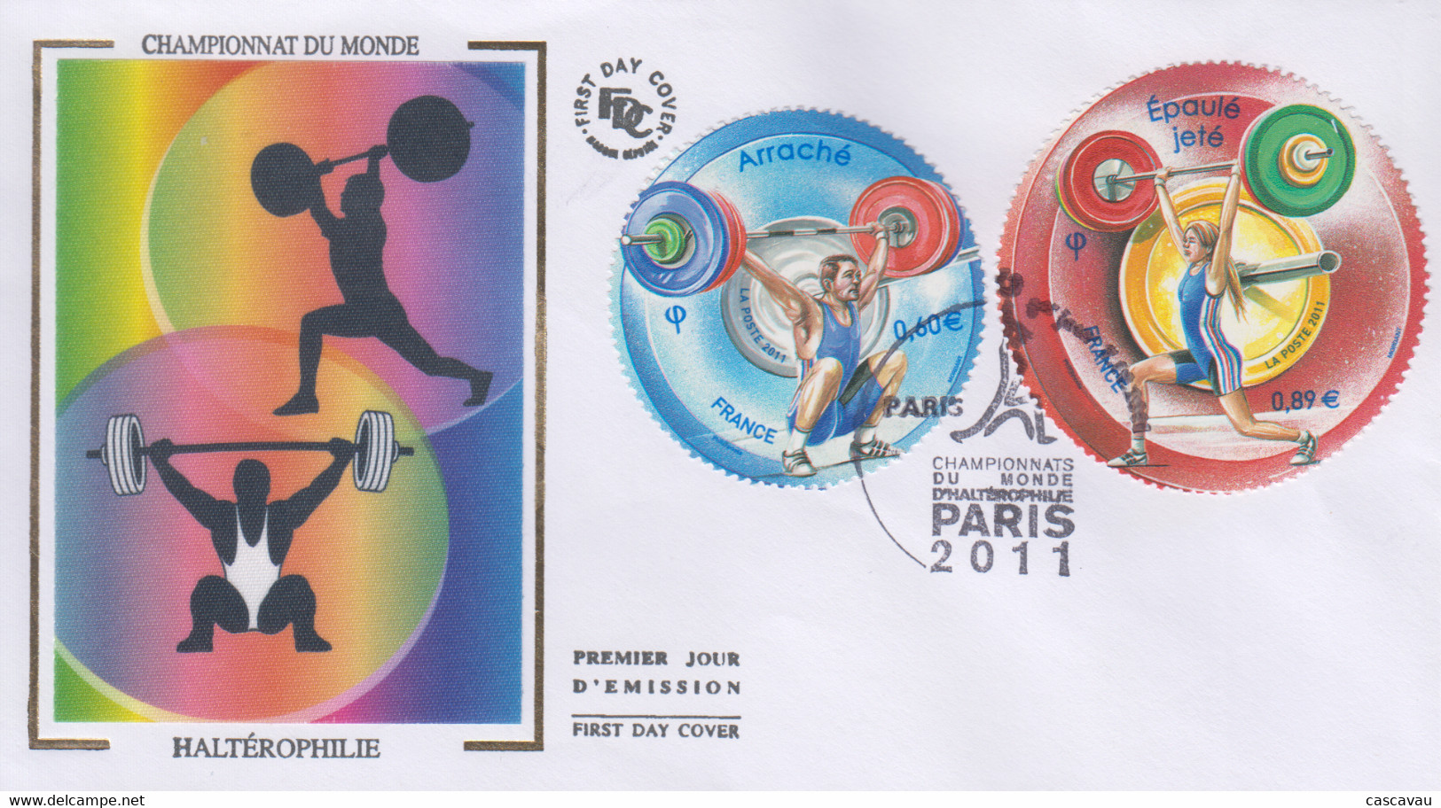 Enveloppe  FDC  1er  Jour   FRANCE   Championnats  Du   Monde   D' Haltérophilie   PARIS   2011 - Weightlifting