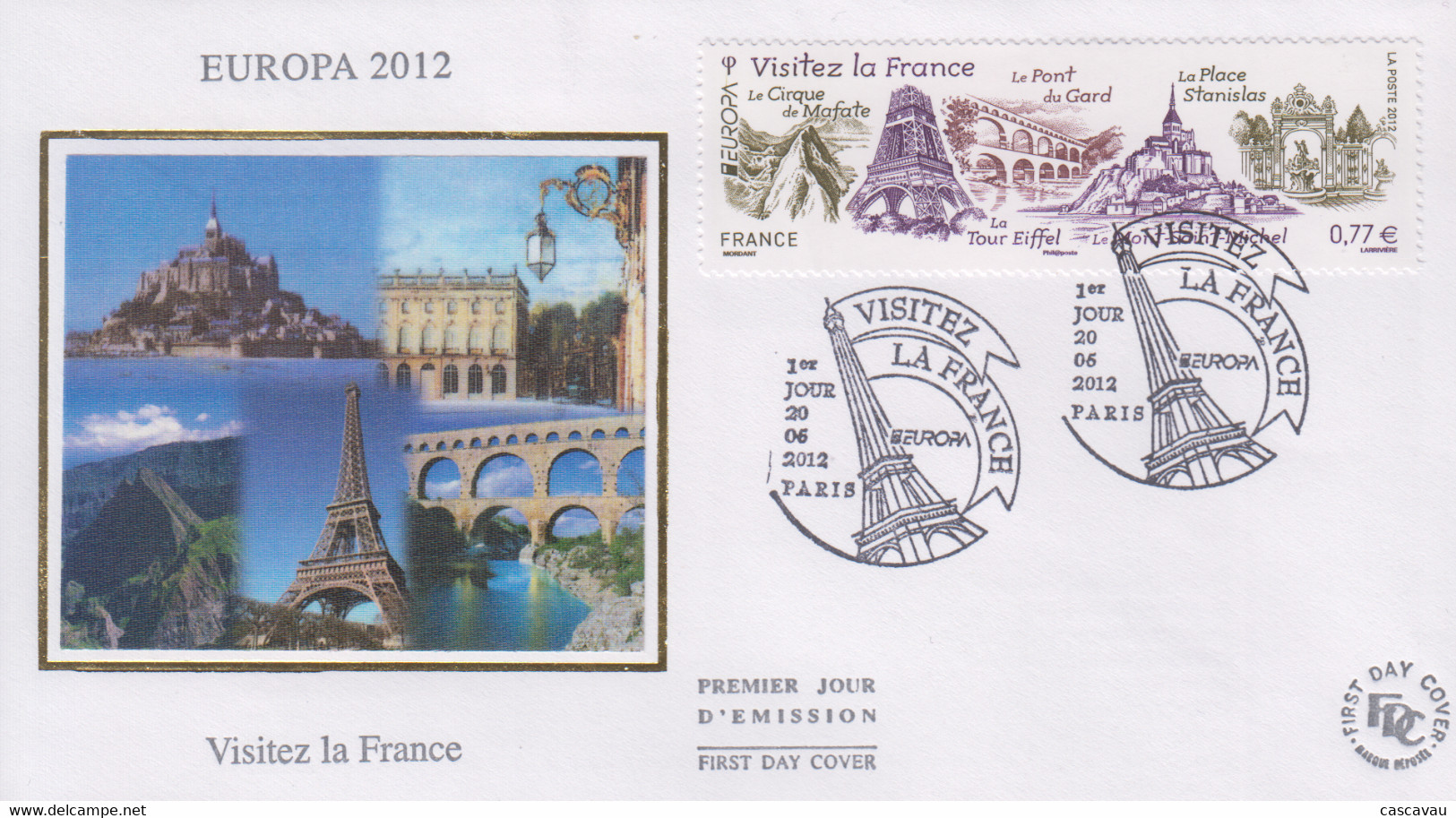 Enveloppe   FDC   1er  Jour    FRANCE   Visitez  La   France    EUROPA    2012 - 2012