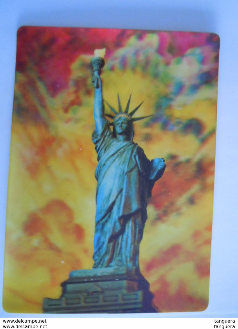 Carte 3-D Post Card Vrijheidsbeeld Statue De La Liberté Statue Of Liberty Grand Format 12 X 16 Cm - Statue Of Liberty