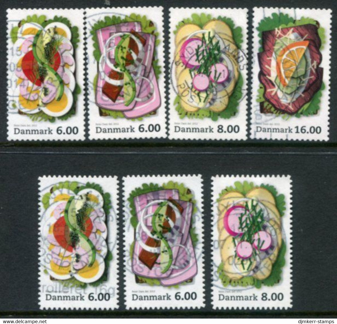 DENMARK 2012 Gastronomy With Both Perforations Used.  Michel 1705-08A + 1705-07C - Used Stamps