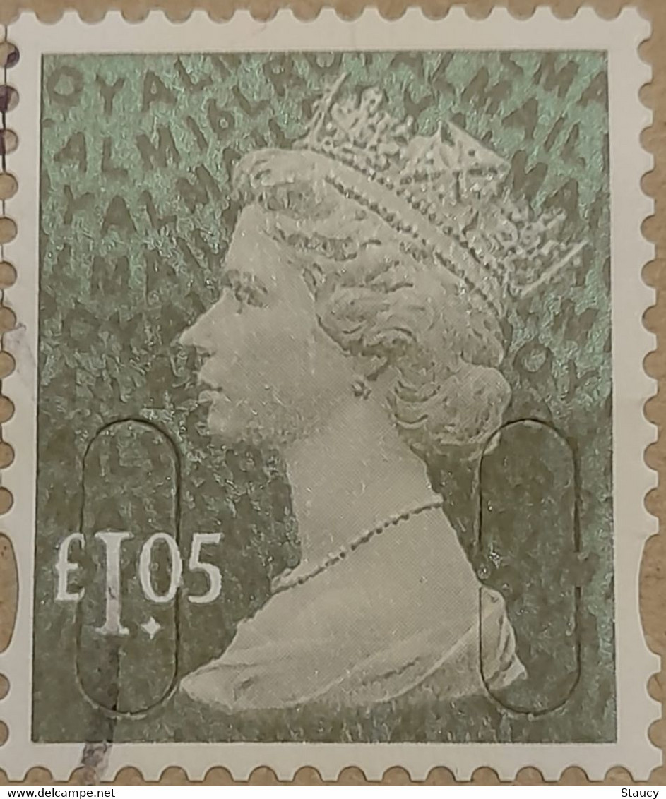 UK GB GREAT BRITAIN QEII 2016 £1.05 GREY OLIVE, Security Machin High Value Definitive (sg U2935) Used, As Per Scan - Gebruikt