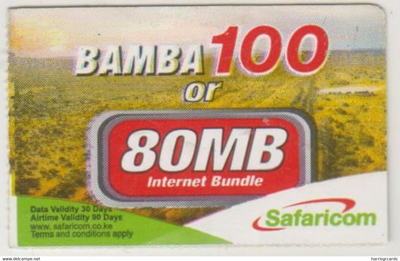 KENYA - BAMBA 100 (1/4 Size), Safaricom Card , Expiry Date:15/02/2015, Used - Kenia