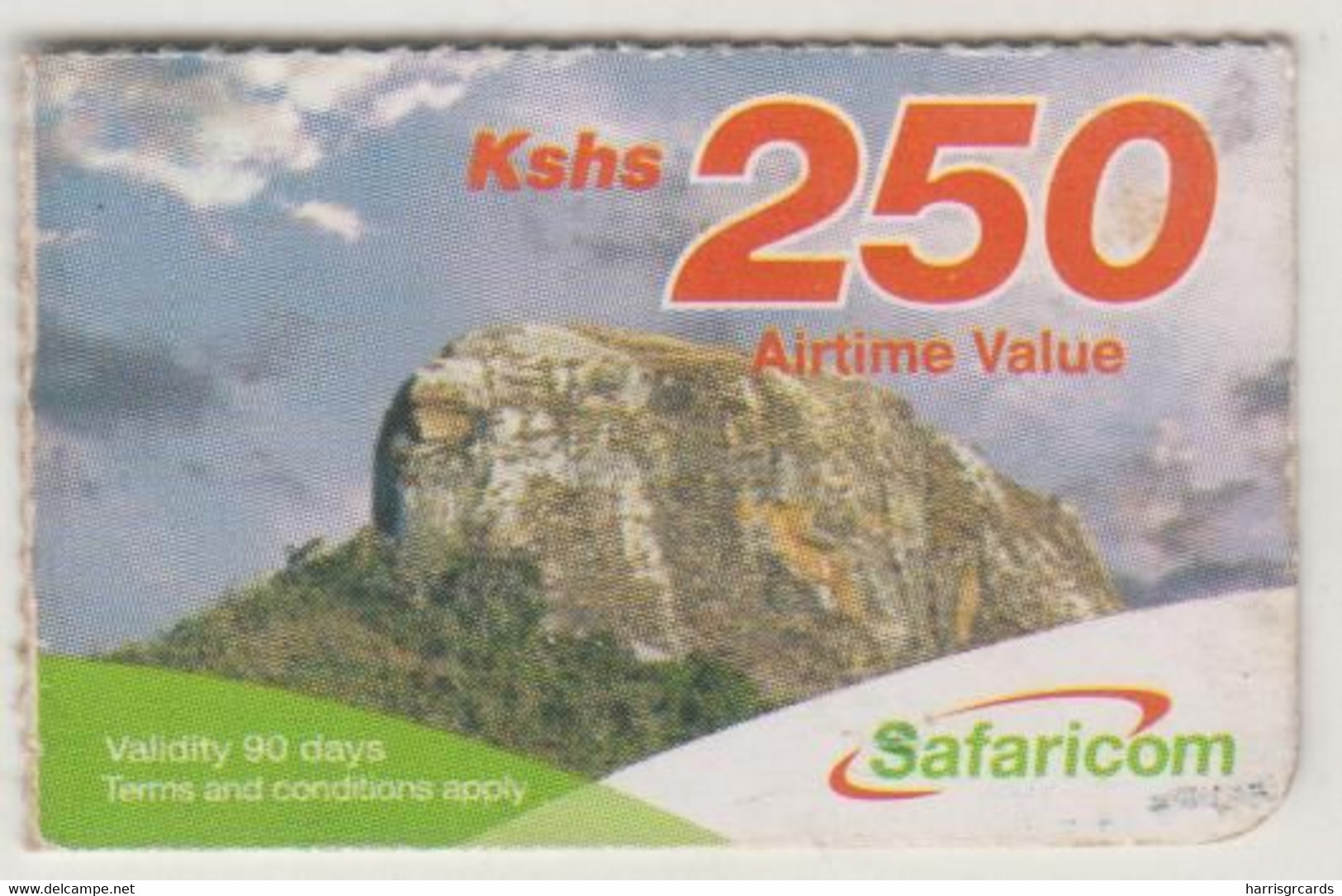 KENYA - Mountain 250 (1/4 Size), Safaricom Card , Expiry Date:19/10/2011, Used - Kenya