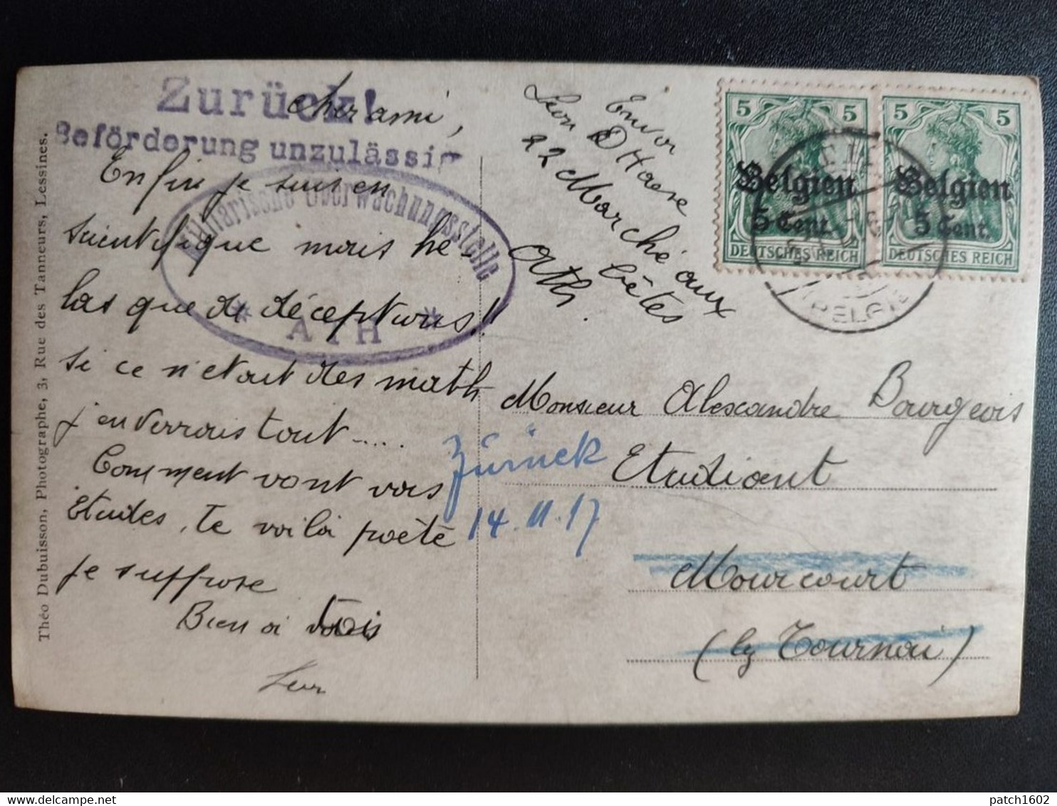 Lessines,cachet De Ath +timbres Belgien 5cent - Lessines