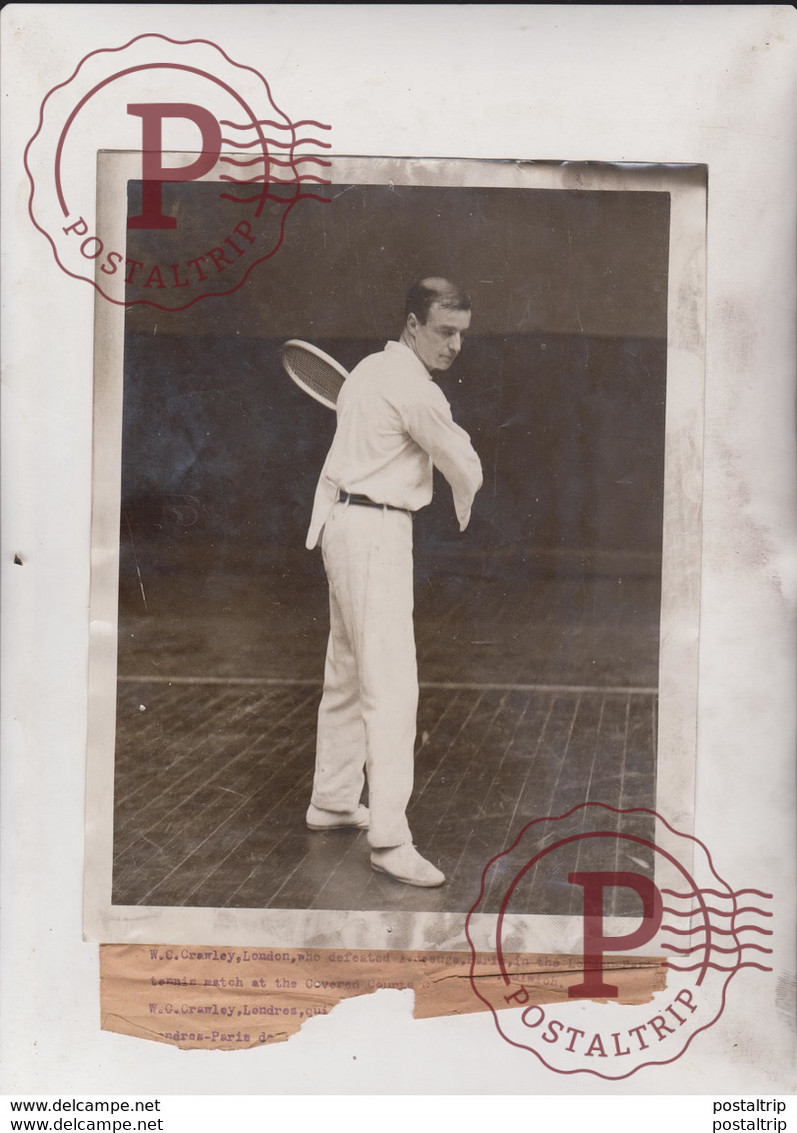 PARIS LONDON MATCH W C CRAWLEY A RESUGE TENNIS   21*16CM Fonds Victor FORBIN 1864-1947 - Sports