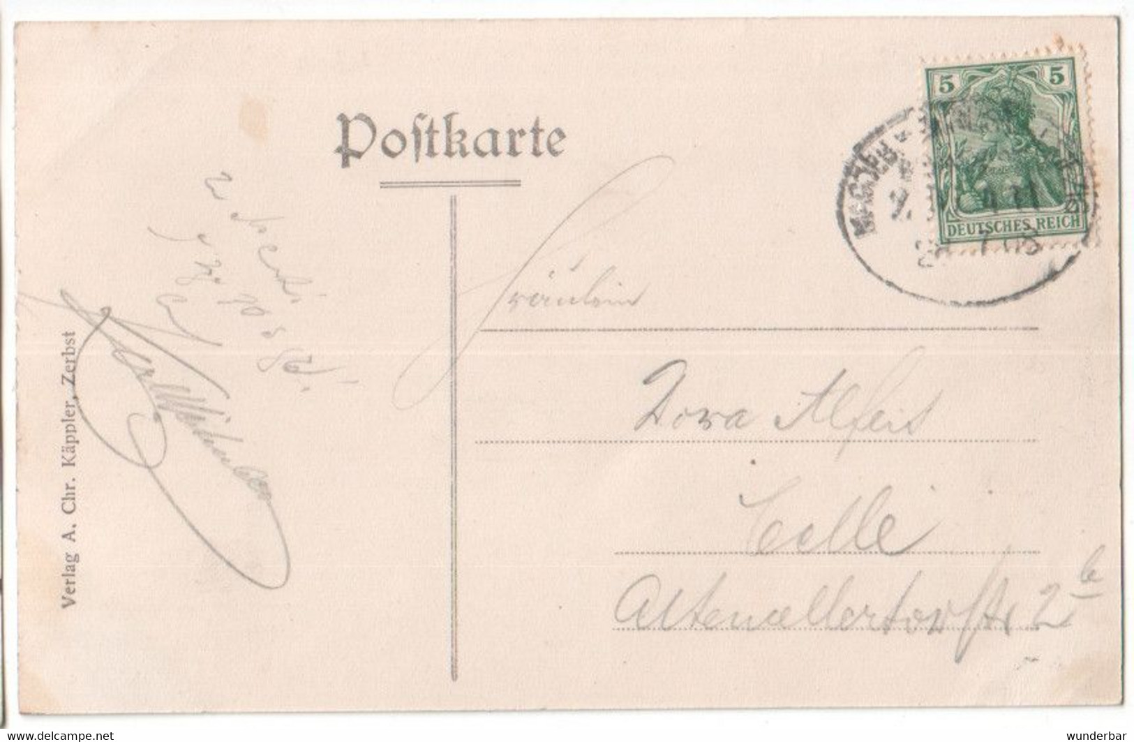 Gruß Aus Zerbst 1908 - Bahnpoststempel   (z7081) - Zerbst