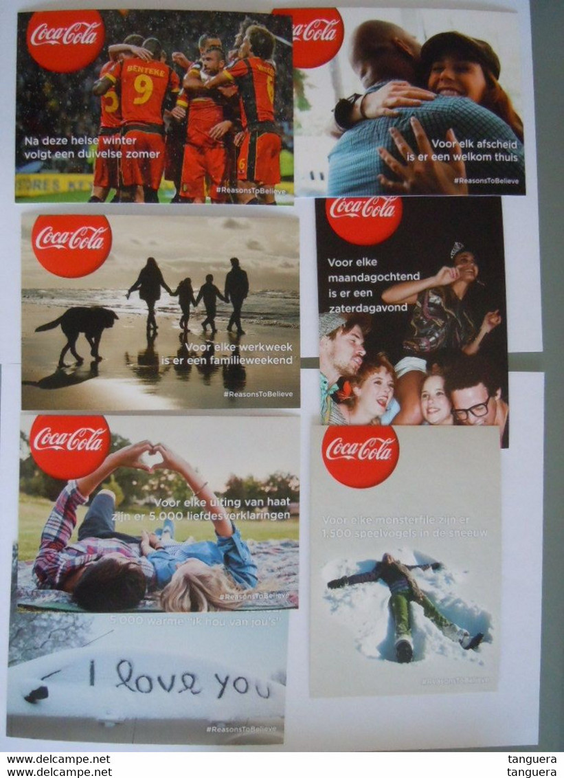 Coca Cola  Winter 2013-2014 7 Cartes Kaarten Boomerang Belgique België Pub - Postkarten