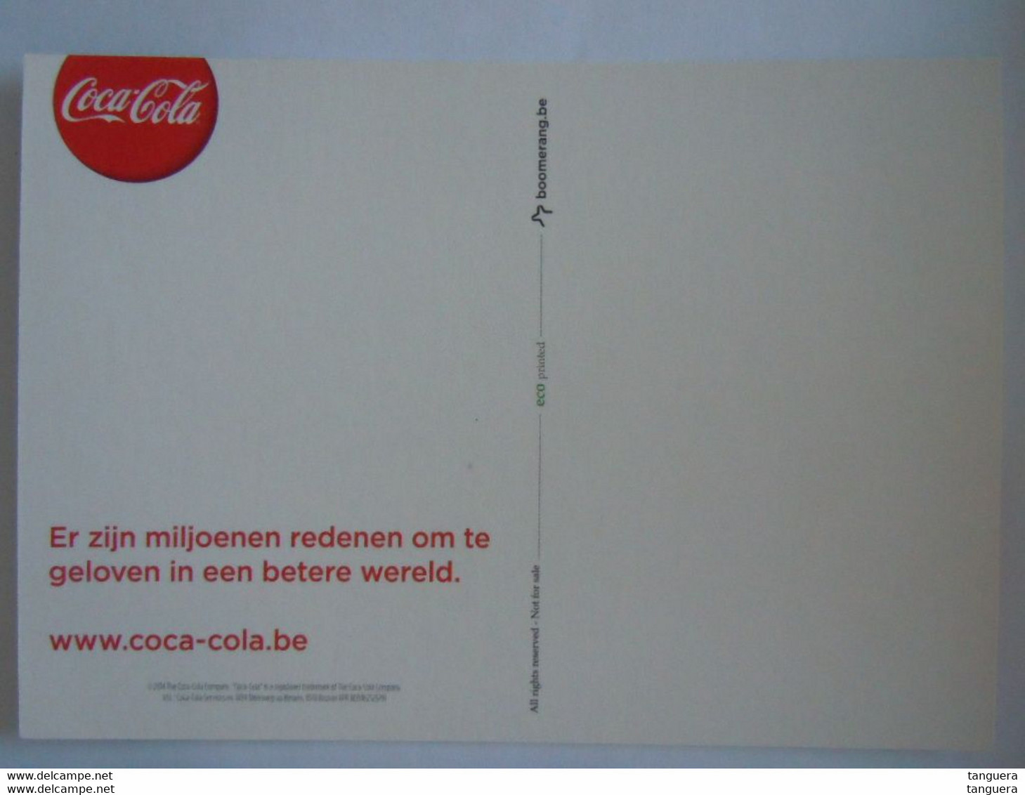 Coca Cola  Winter 2013-2014 7 Cartes Kaarten Boomerang Belgique België Pub - Postkarten