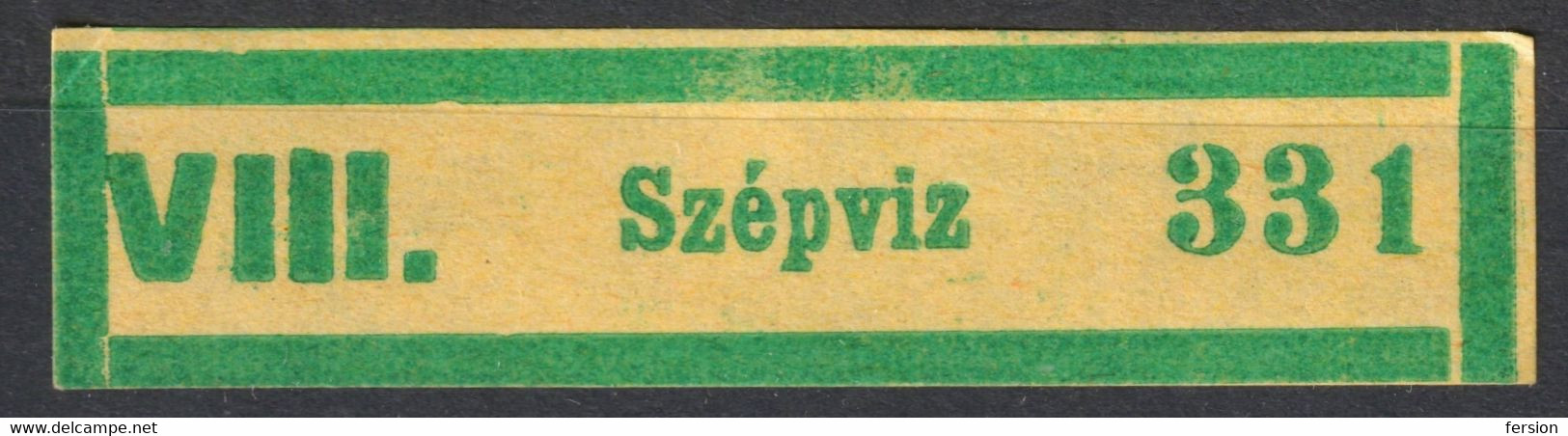 SZÉPVÍZ Frumoasa / Post Office Internal Registered Label Vignette - WW2 War HUNGARY Occupation ROMANIA Transylvania 1940 - Transilvania