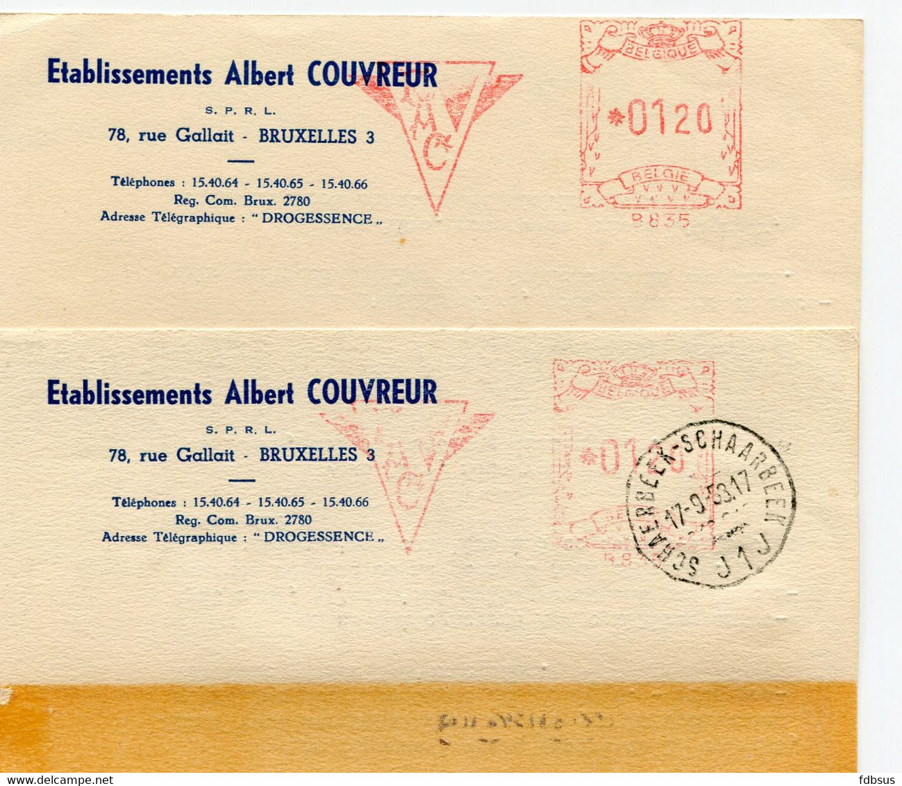 6 Kaarten Ets A. COUVREUR Brussel 3 Pharma Apothekers Naar Sint Niklaas - Ref 374 - ...-1959