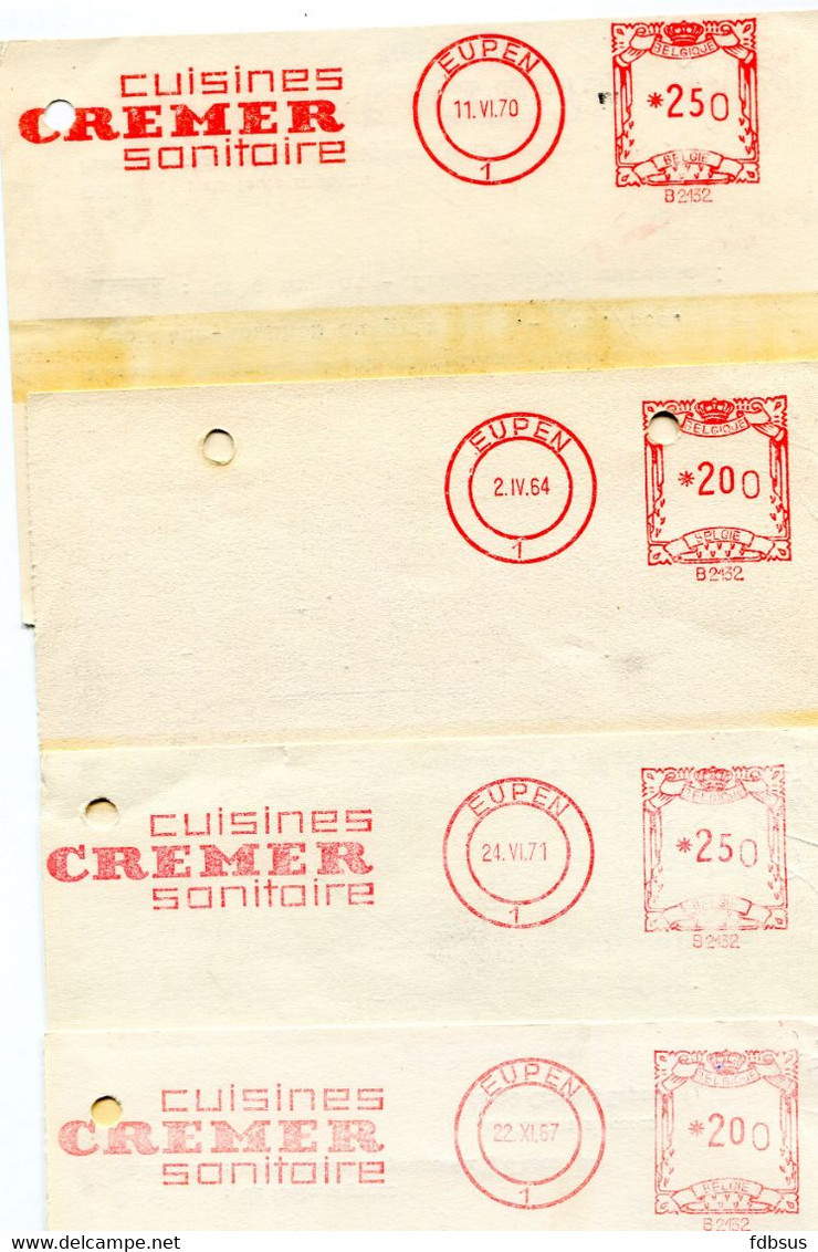 1964/71 4 Kaarten CUISINES CREMER SANITAIRE Eupen 1 Naar Sint Niklaas - Ref 375 - ...-1959