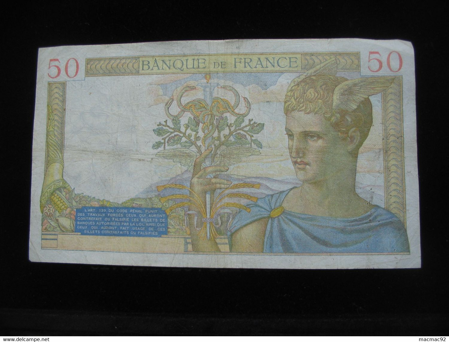 50 Cinquante Francs CERES -  17-9-1936   **** EN ACHAT IMMÉDIAT  **** - 50 F 1934-1940 ''Cérès''