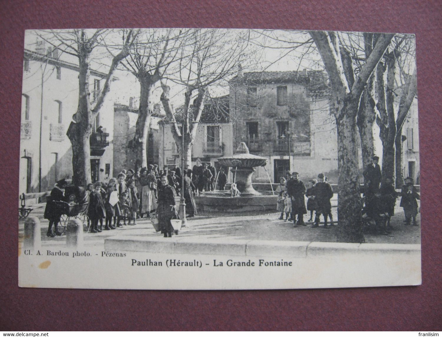 CPA 34 PAULHAN La Grande Fontaine TOP ANIMEE  1910 - Paulhan