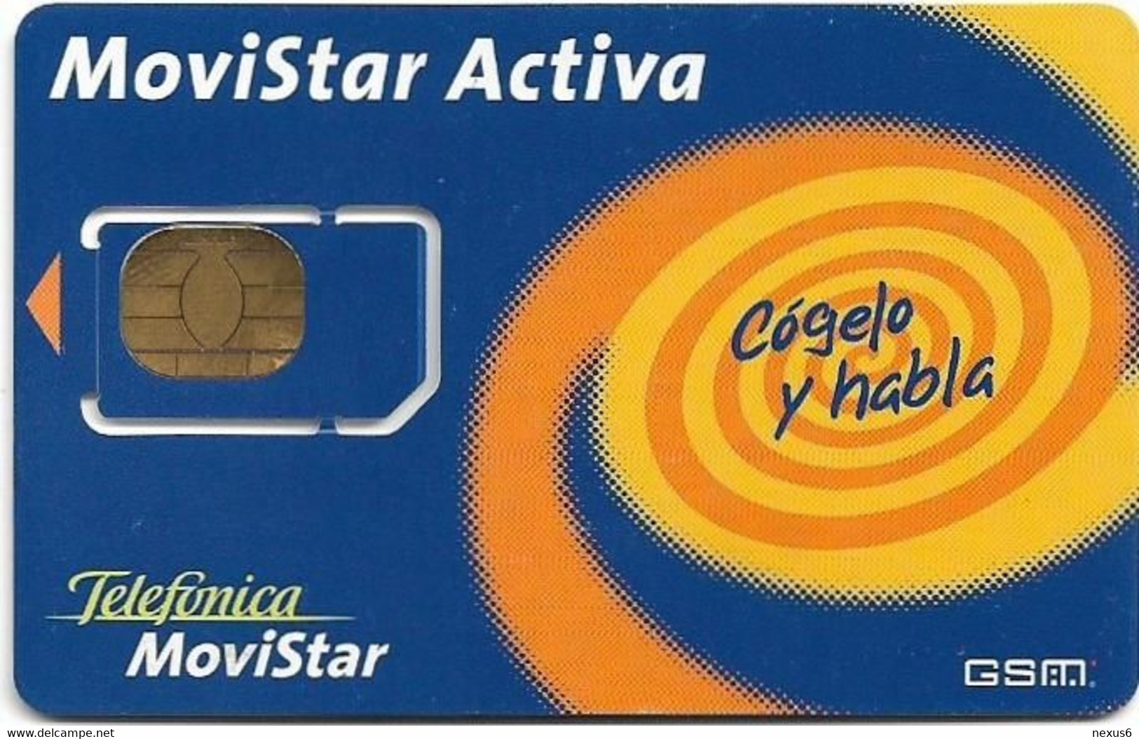 Spain - Telefonica Movistar - Movistar Activa, Espiral Amarilla #1, GSM SIM2 Mini, Mint - Telefonica