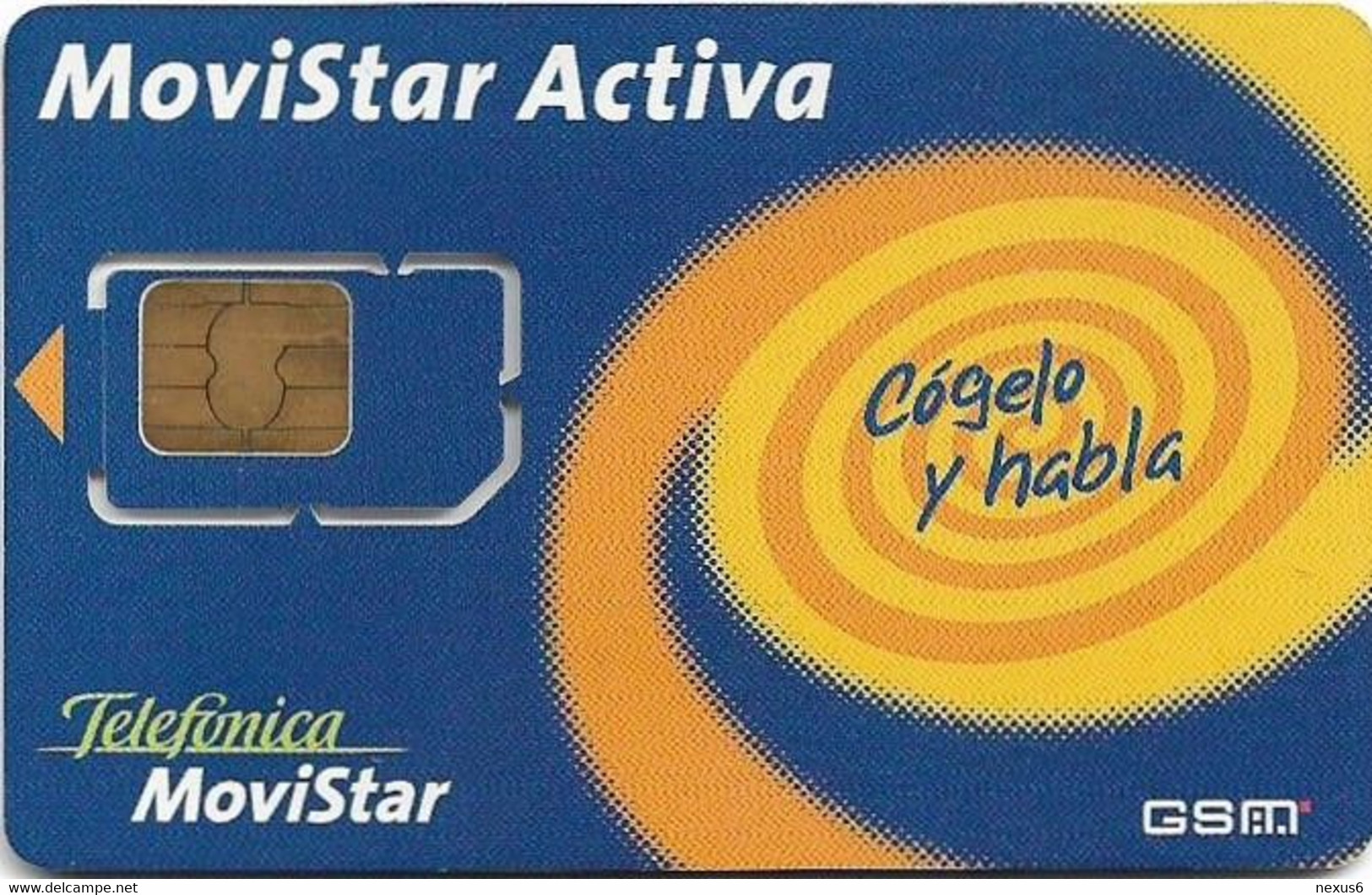 Spain - Telefonica Movistar - Movistar Activa, Espiral Amarilla #2, GSM SIM2 Mini, Mint - Telefonica