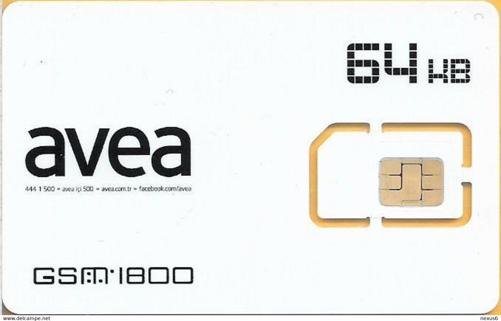 Turkey - Avea - Plain White Design 64Kb GSM SIM2 Mini (Type 1), Mint - Türkei