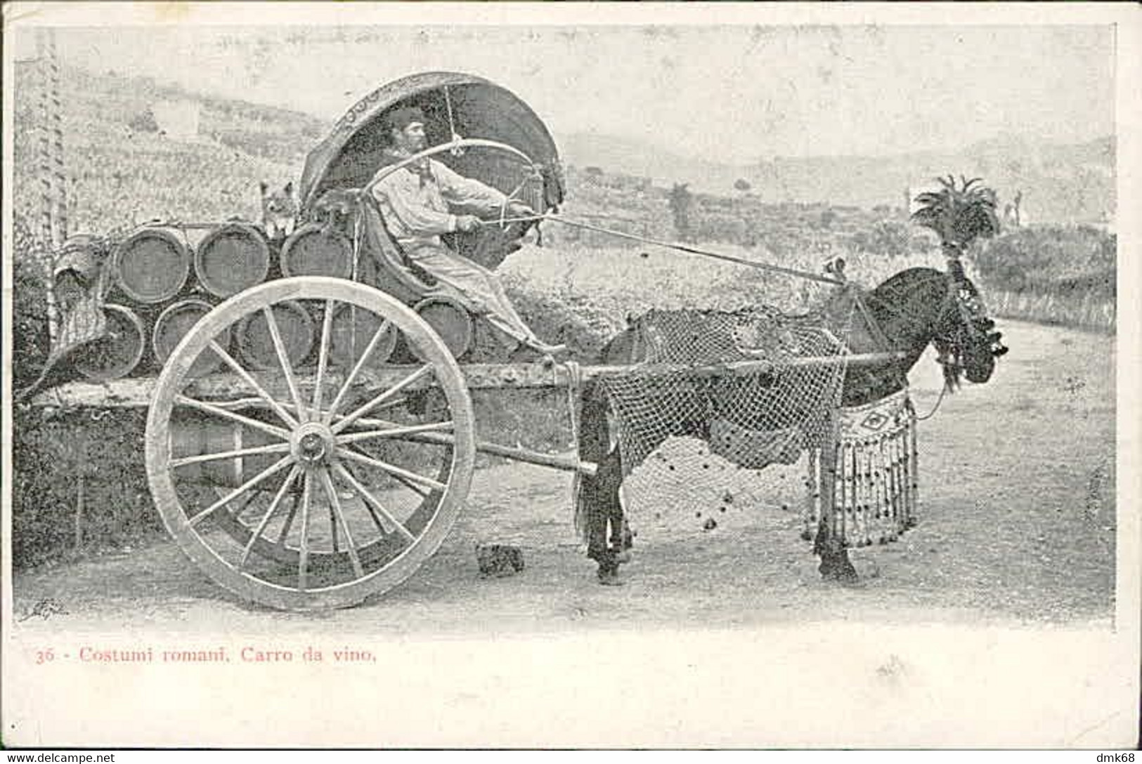 ROMA - COSTUMI ROMANI - CARRO DA VINO - SPEDITA 1900s (11034) - Transportmiddelen