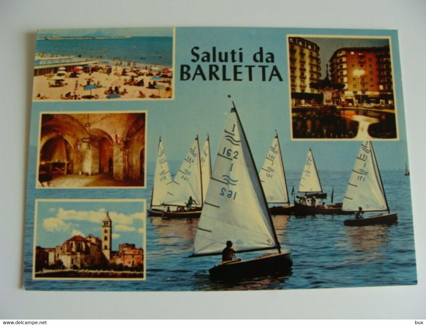 BARLETTA  SALUTI VEDUTE  BARCA A VELA   BARI PUGLIA ITALY  NON  VIAGGIATA  COME DA FOTO SCO0 39 - Barletta