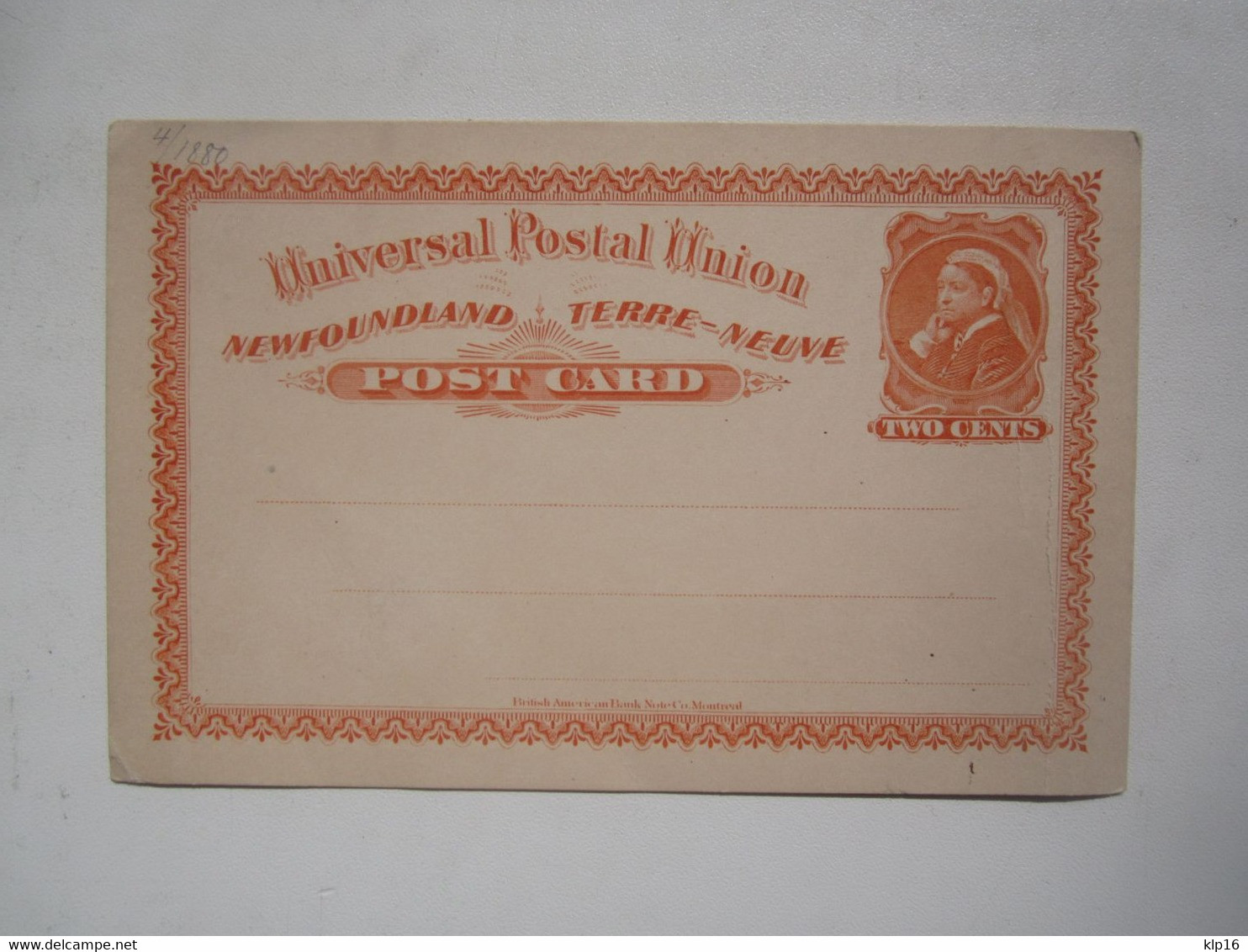 OLD NEWFOUNDLAND 2c UNUSED STATIONARY - Postwaardestukken