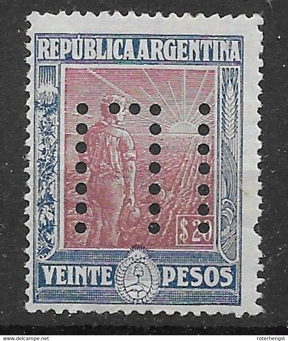 Argentina Mh* 1898 With Gum And Perfin - Unused Stamps