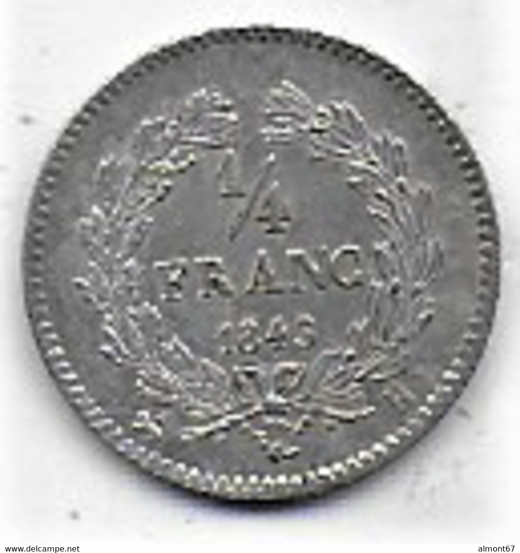 Louis Philippe I -   1/4 Franc  1843B - 1/4 Franc