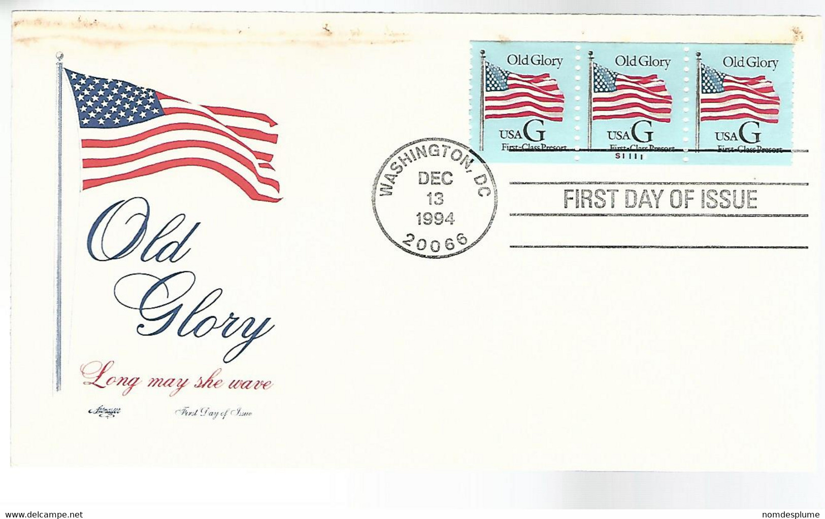 50954 ) USA  Precancel Presorted First Class Washington DC Postmark First Day Of Issue - Roulettes