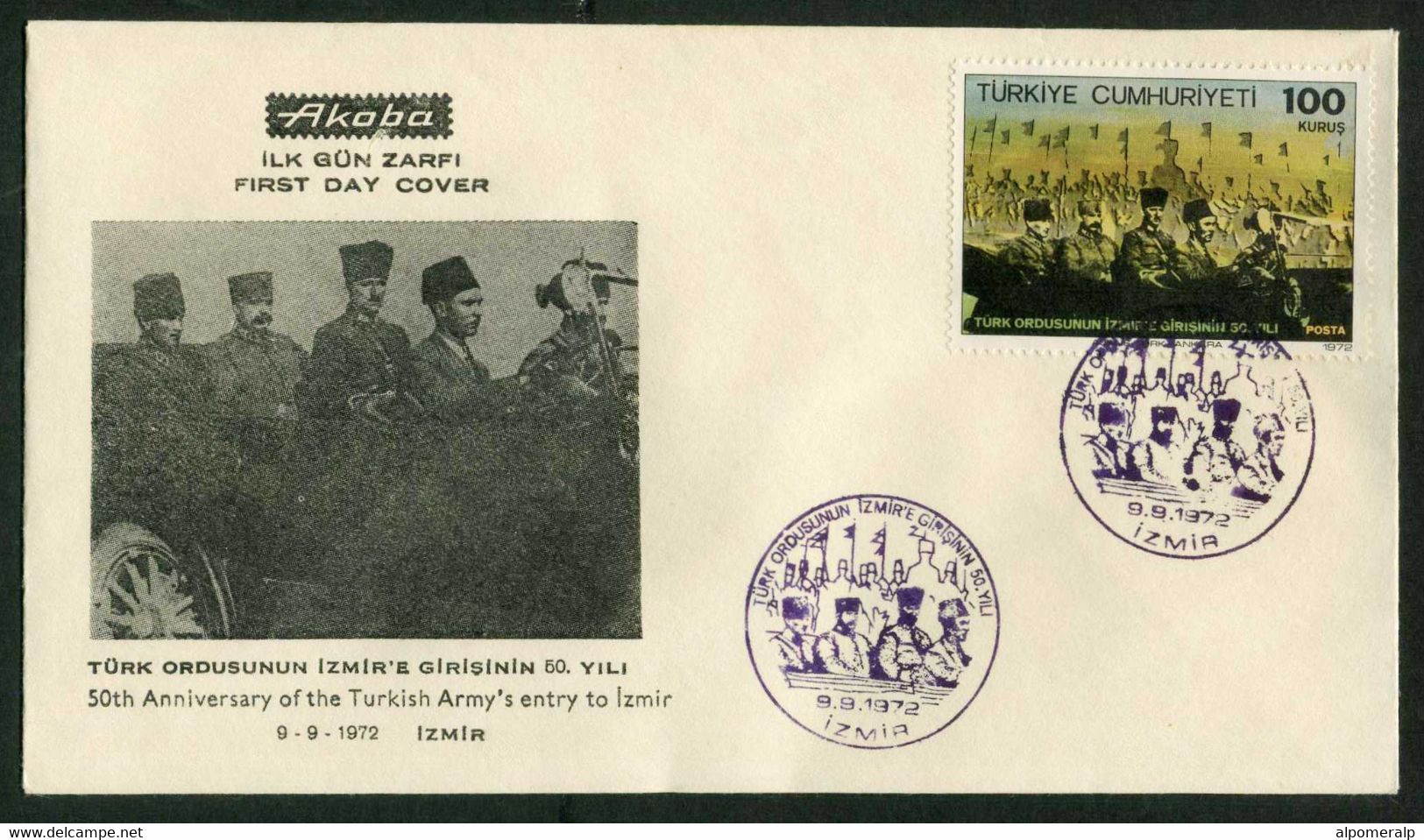 Türkiye 1972 Entry Of The Turkish Army In Izmir | Flag,  Military Forces, Military Officers Mi 2267 FDC - Storia Postale