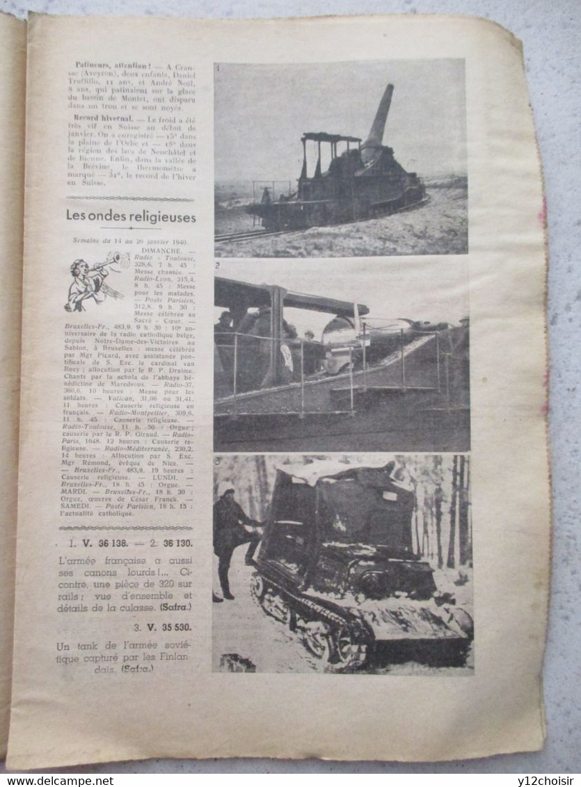 REVUE 3277 LE PELERIN 14 JANVIER 1940 PRODUCTION D OBUS DES CANONS CANADA LE CID EN FINLANDE - Français