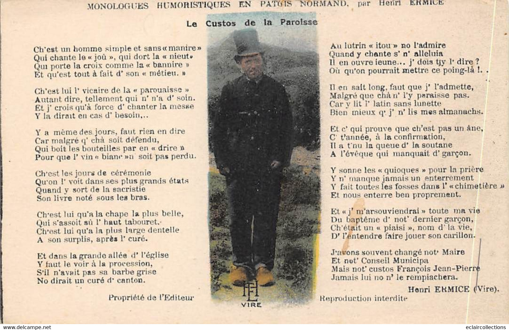 Divers Non Classé              14      Le Custos De La Paroisse. Monologue Humoristique De  H.Ermice     (voir Scan) - Sonstige & Ohne Zuordnung