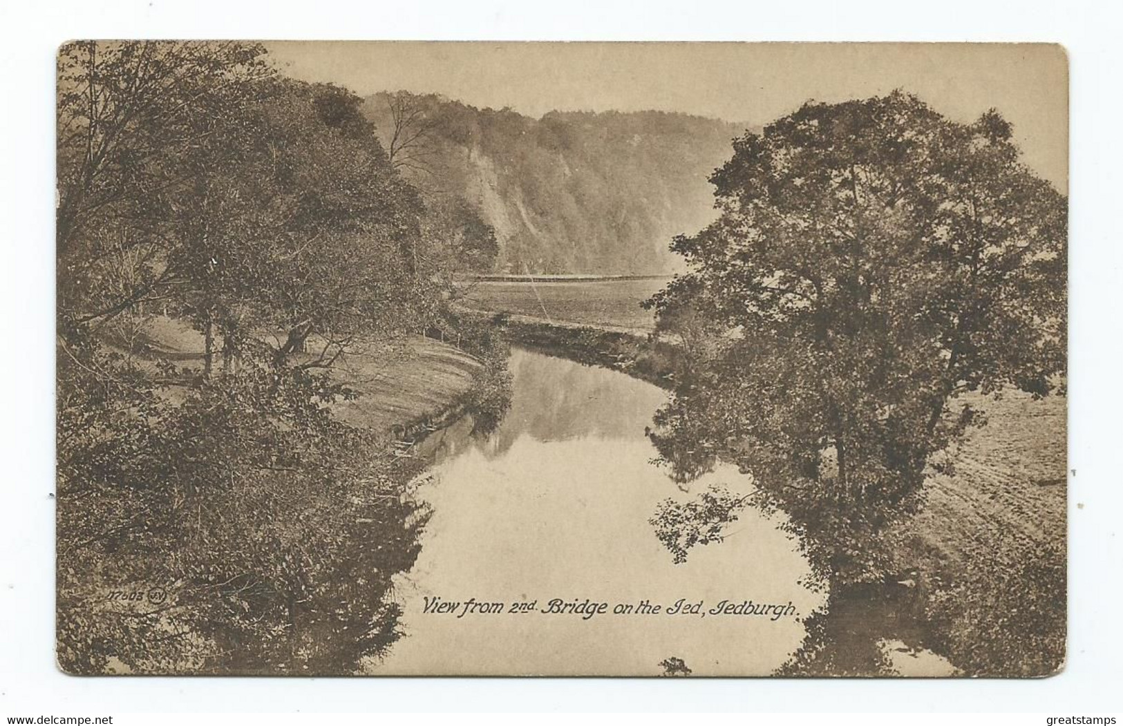 Postcard  Scotland  Jedburgh View Of The 2nd Bridge  Valentine's  Unused Old Card - Roxburghshire