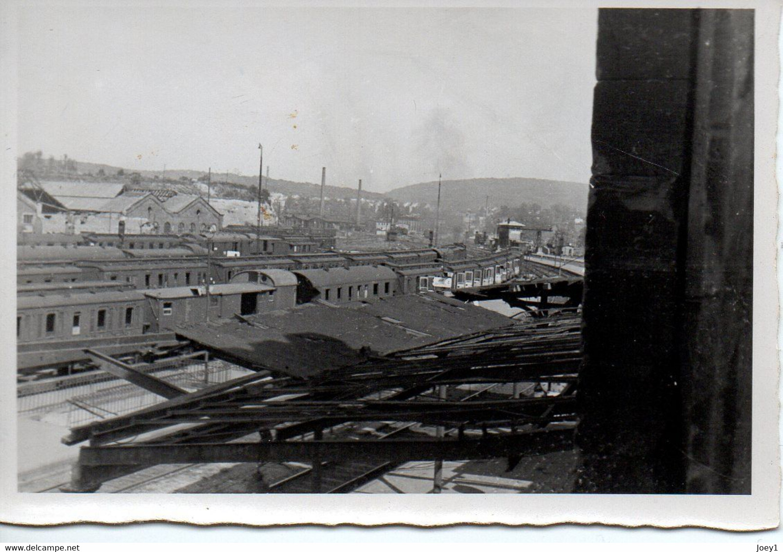 Photo Alsace Format 6/9 Gare Avec Train, Locomotive Et Usine - Places