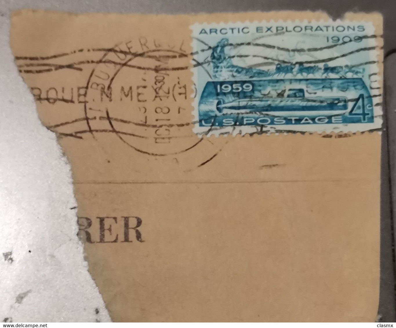 USA  CLEAR POSTMARK Fragment ALBURQUERQUE NEW MEXICO 1959 ARTIC DOG SLIDER SUBMARINE - Albuquerque