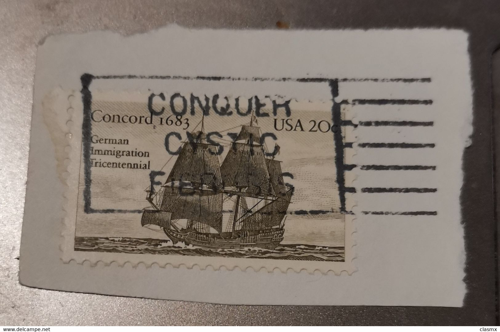 USA  CLEAR POSTMARK Fragment CONQUER CYSTIC FIBROSIS  SHIP CONCORD GERMAN INMIGRATION - Albuquerque