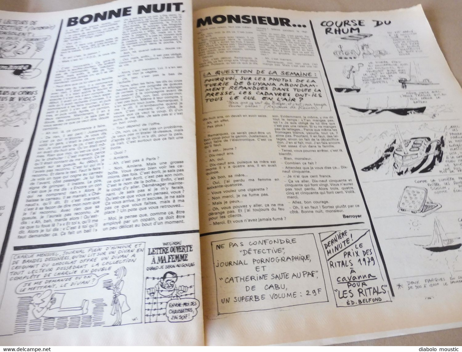 1978 CHARLIE HEBDO  :  Anufrance ; "Détective" et la débauche nationale; Faut aimer, etc